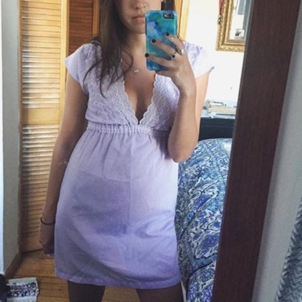 Vintage Lavender Babydoll Eyelet Dresd